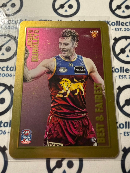 2026 Teamcoach AFL GOLD Best & Fairest BF-02 Josh Dunkley Lions