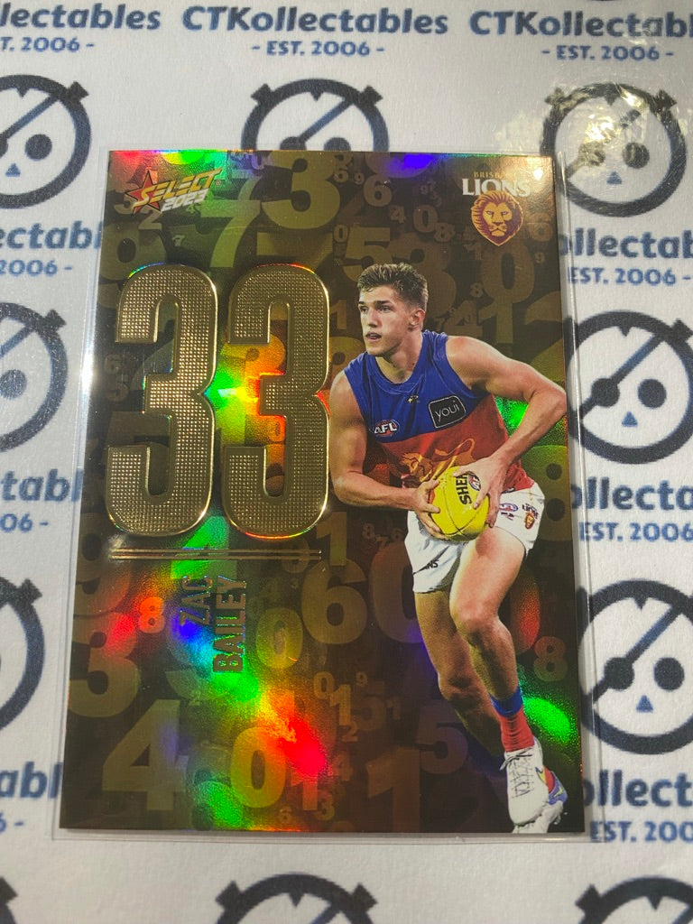 2023 AFL Footy Stars NUMBERS Zac Bailey N22 #206/255 Lions