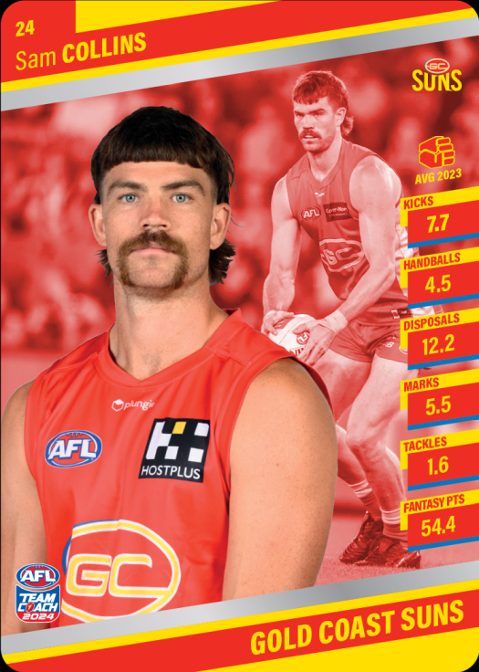 Sam Collins 2024 AFL Teamcoach Silver Card #24 Sam Collins Suns – CTKollectables
