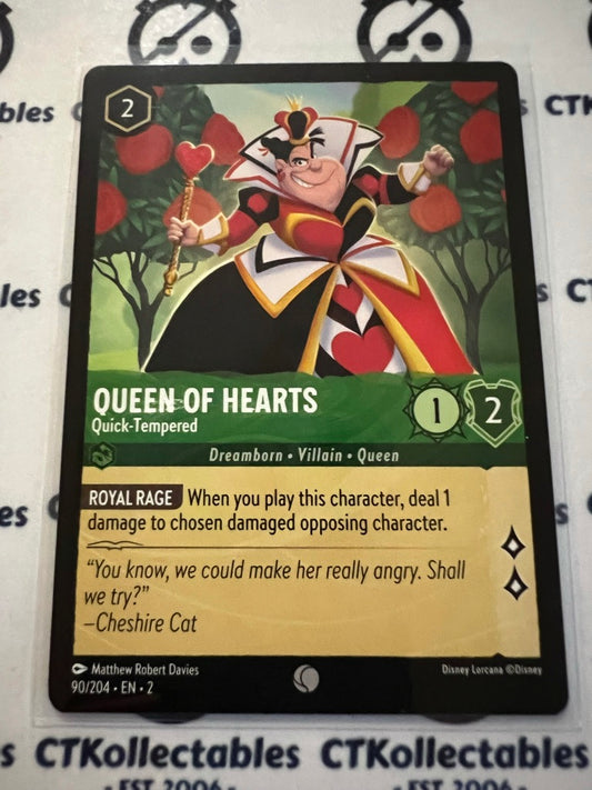 2024 Disney Lorcana Floodborn Non-Foil #90 Queen of Hearts Quick-Tempered Common