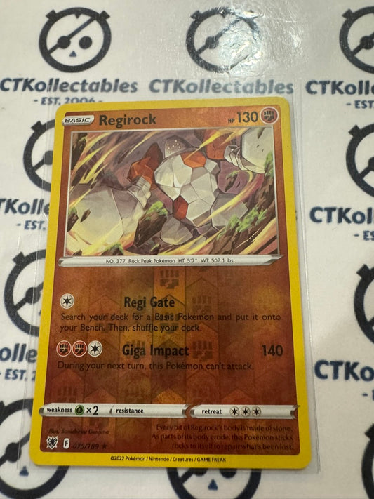 Regirock Reverse Holo #075/189 2022 Sword & Shield Astral Radiance Pokemon Card