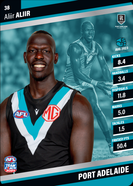 2024 AFL Teamcoach Silver Card #38 Aliir Aliir Power