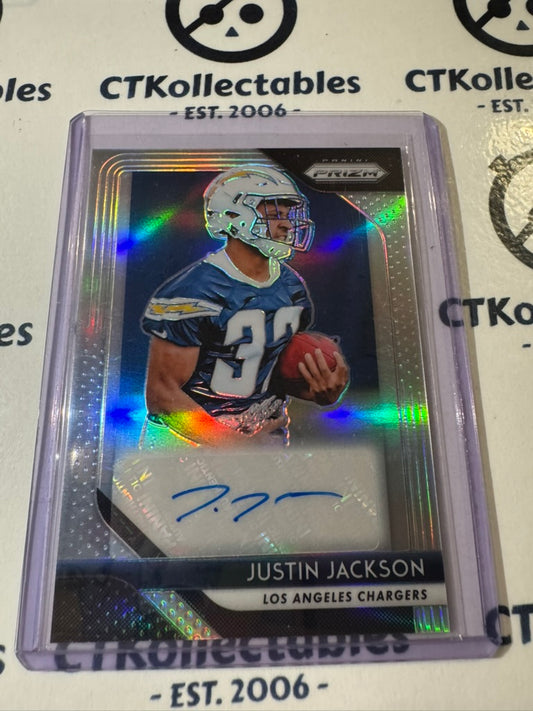 2018 NFL Prizm Justin Jackson Silver Prizm Auto RA-JU Chargers