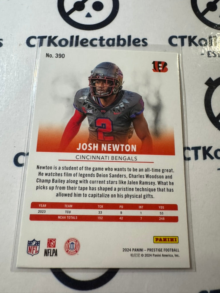 2024 NFL Prestige Rookie Card #390 Josh Newton Cincinnati Bengals