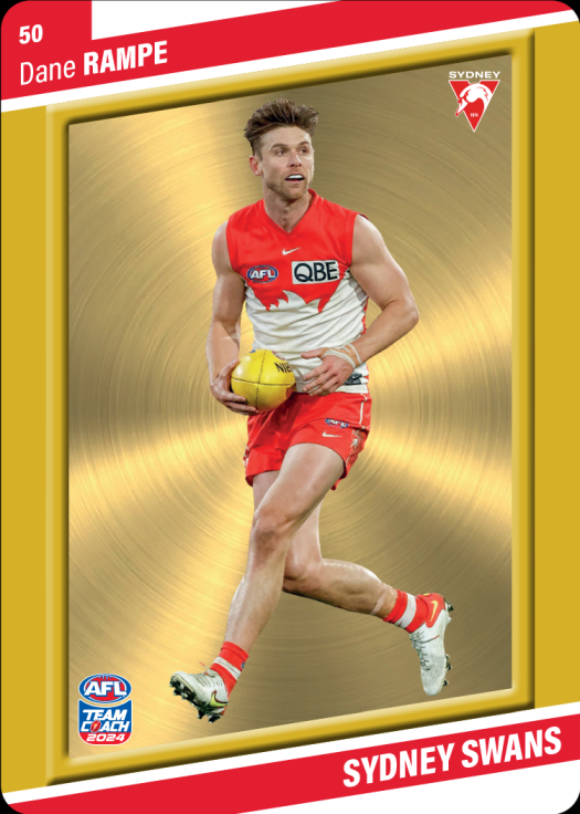 2024 AFL Teamcoach Dane Rampe Gold #50 Swans