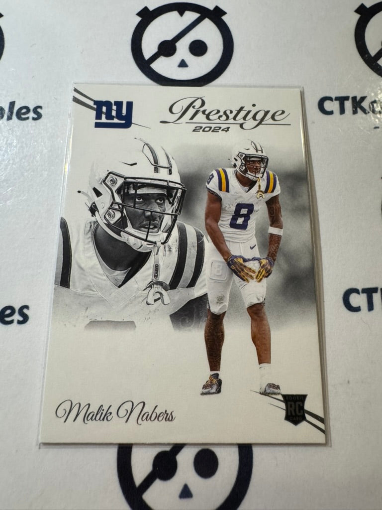 2024 NFL Prestige Rookie Card #306 Malik Nabers New York Giants