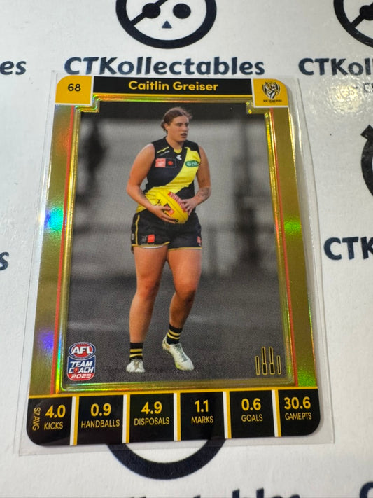 2023 AFLW Teamcoach Gold card #68 Caitlin Greiser Tigers
