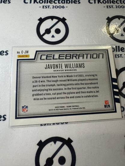 2022 NFL Panini Score Celebration #C-JW 23 Javonte Williams