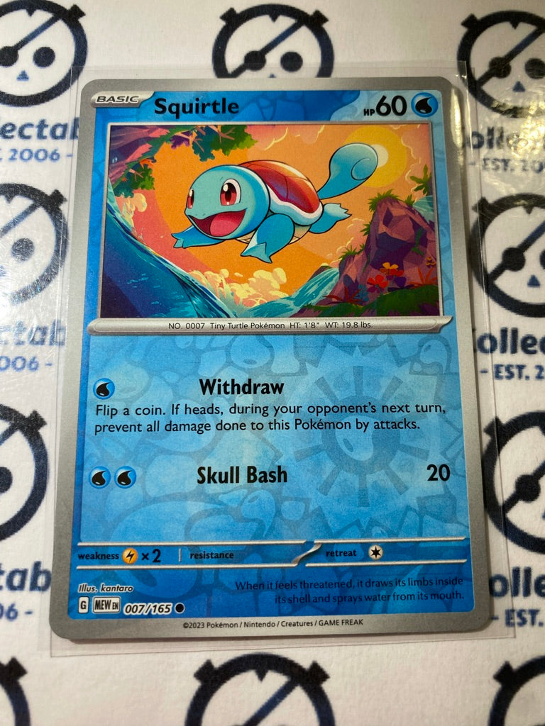 Squirtle Reverse Holo #007/165 Scarlet & Violet 151 Pokemon Card