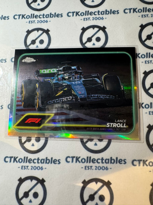 2024 Topps Chrome F1 Lance Stroll Aston Martin Silver Refractor #84