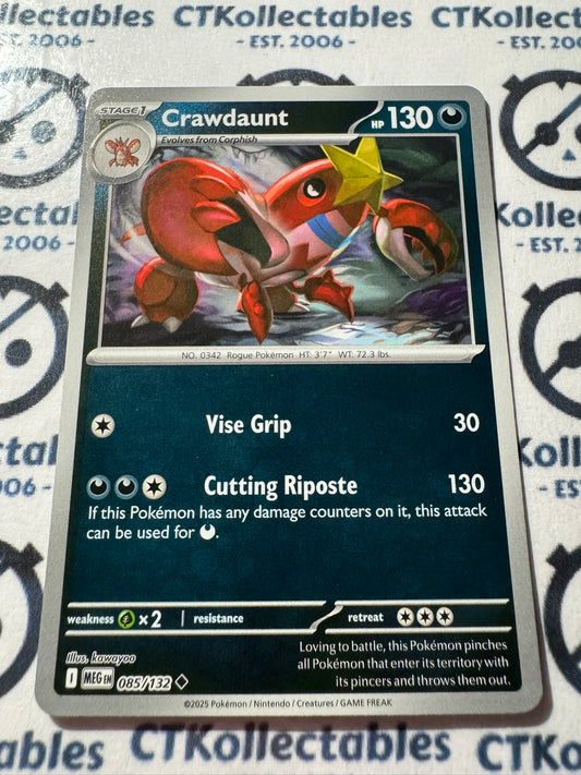 Crawdaunt Reverse Holo #085/132 Mega Evolution Pokemon