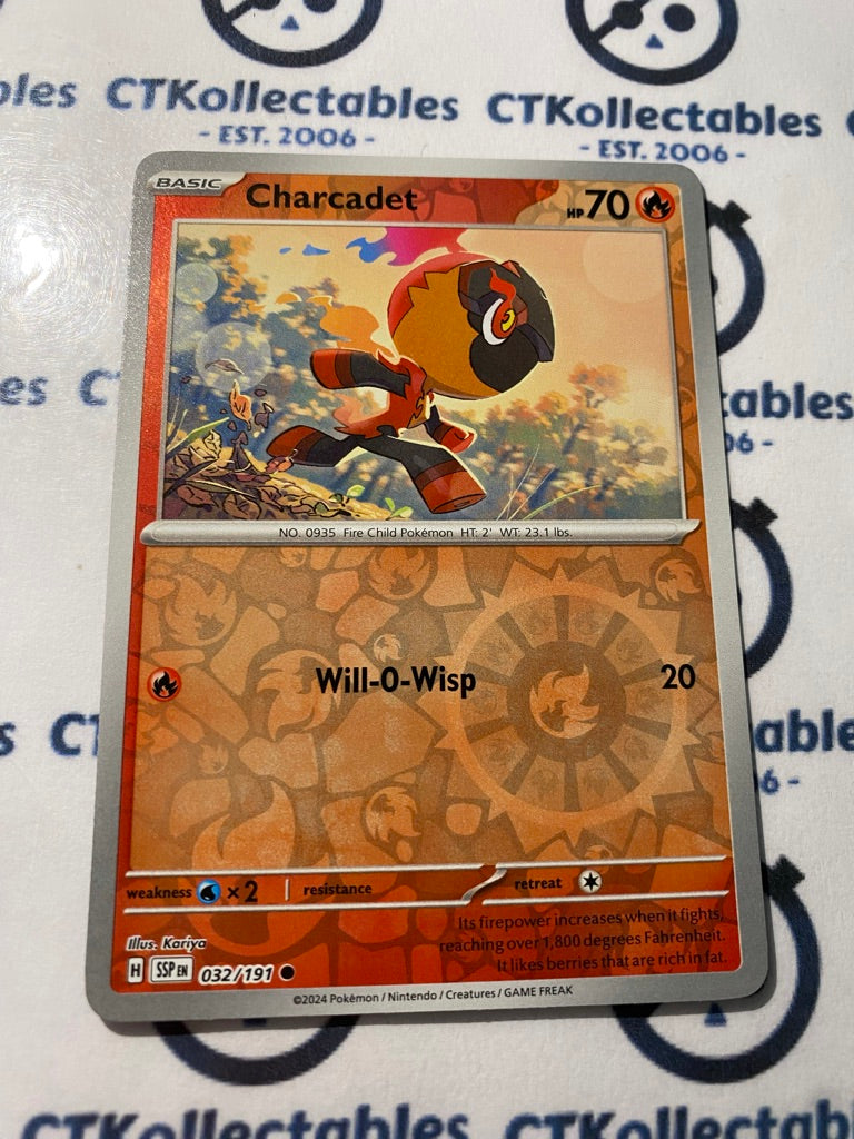 Charcadet Reverse Holo #032/191 Surging Sparks Pokémon TCG 2024