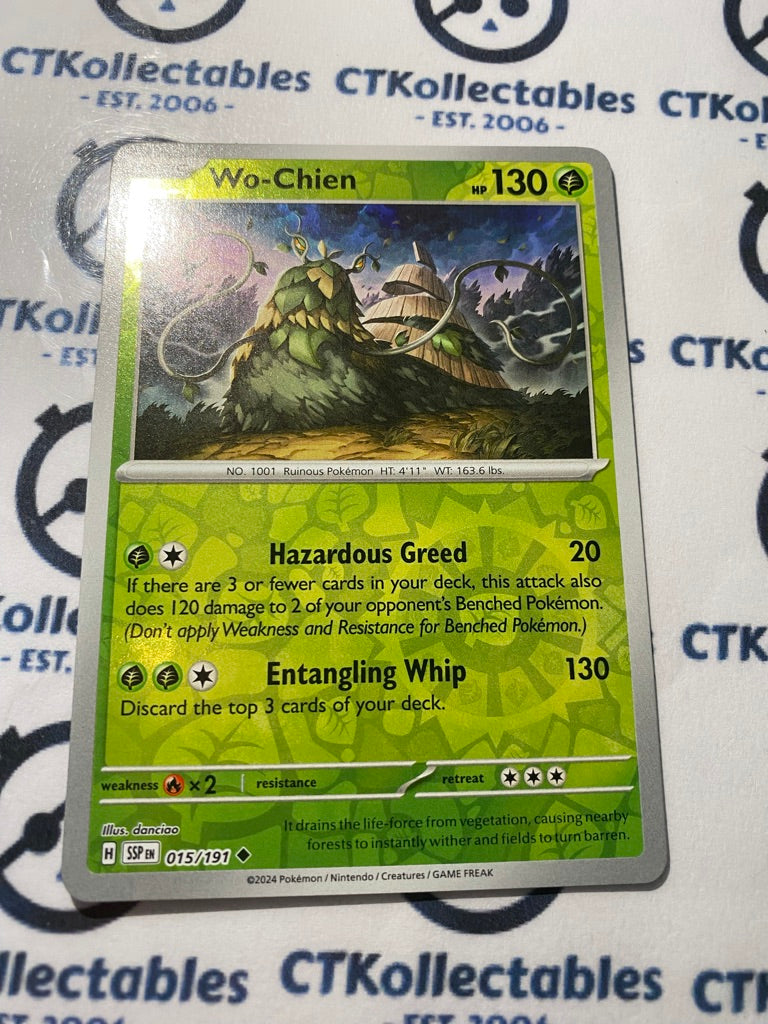 Wo-Chien Reverse Holo #015/191 Surging Sparks Pokémon TCG 2024