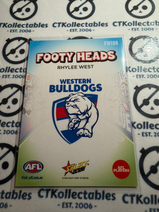 2026 Select AFL Footy Stars Footy Heads FH108 Rhylee West Bulldogs