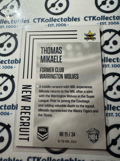 2024 NRL TLA Elite New Recruit - Thomas Mikaele NR19 Cowboys