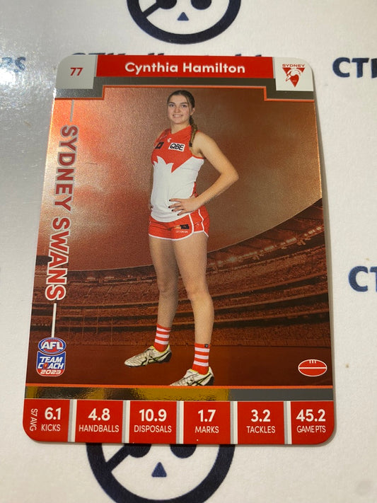2023 AFLW Teamcoach Silver Card #77 Cynthia Hamilton