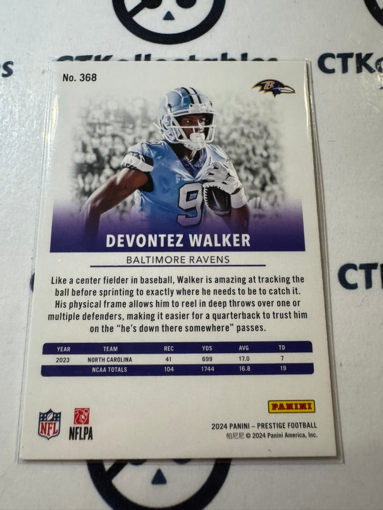2024 NFL Prestige Rookie Card #368 Devontez Walker Baltimore Ravens