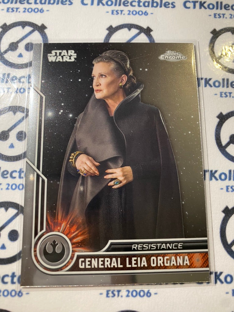 2023 Topps Chrome Star Wars - # 56 General Leia Organa Chrome Base Card