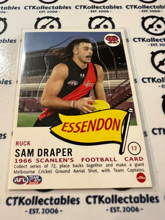 2024 AFL Teamcoach Scanlens Die-Cut Sam Draper #17 Bombers