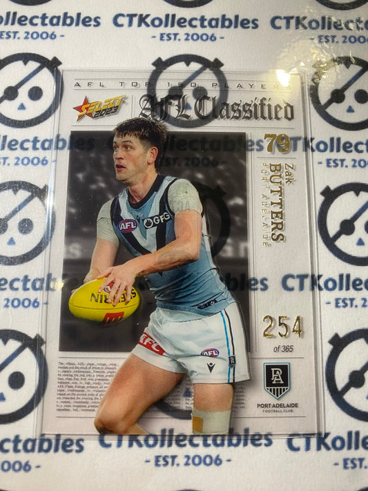 2023 AFL Footy Stars Zak Butters Classified #254/365 Power