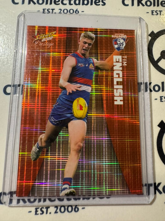 2022 AFL Footy Stars Prestige Tim English Orange Parallel #073/210 Bulldogs