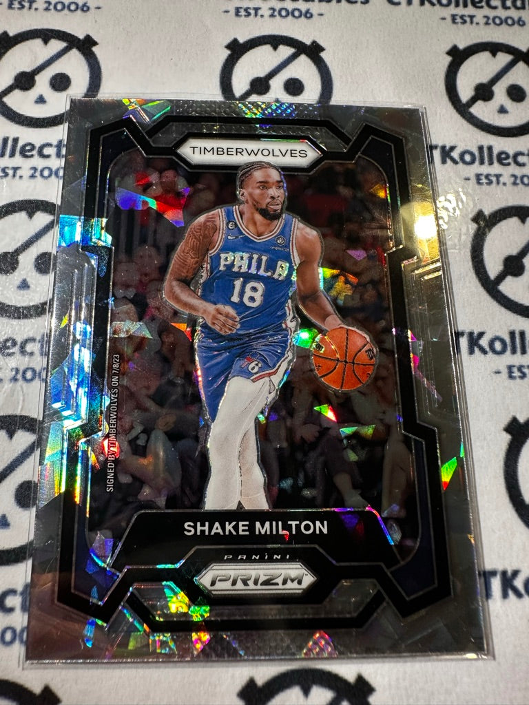 2023-24 NBA Panini PRIZM Shake Milton Cracked Ice Prizm #215 Timberwolves