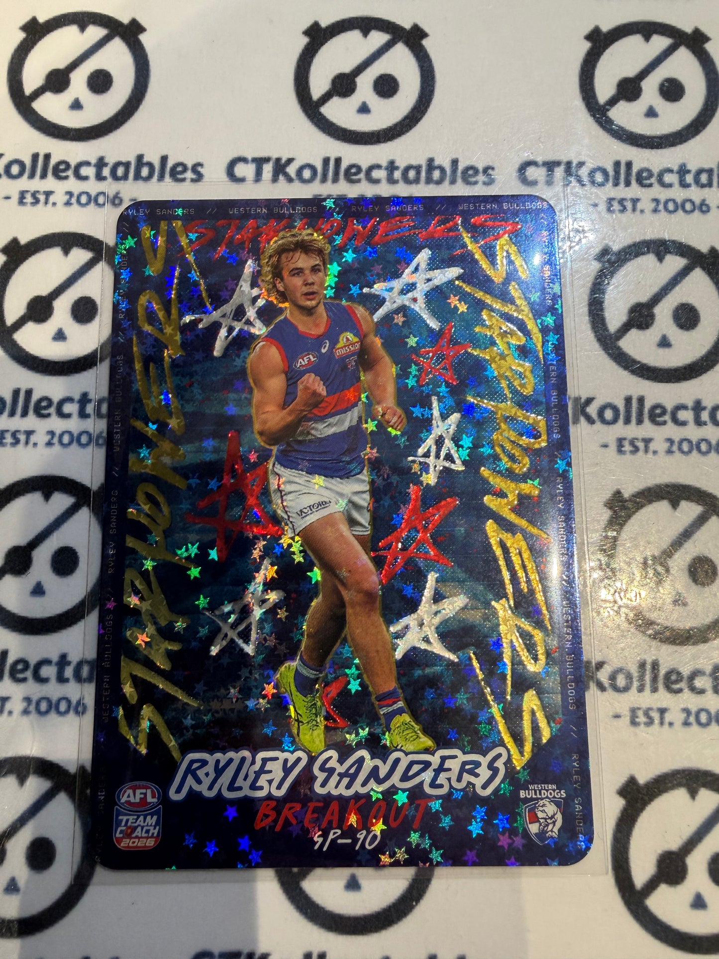 2026 Teamcoach AFL Team Star Powers Ryley Sanders SP90 Bulldogs
