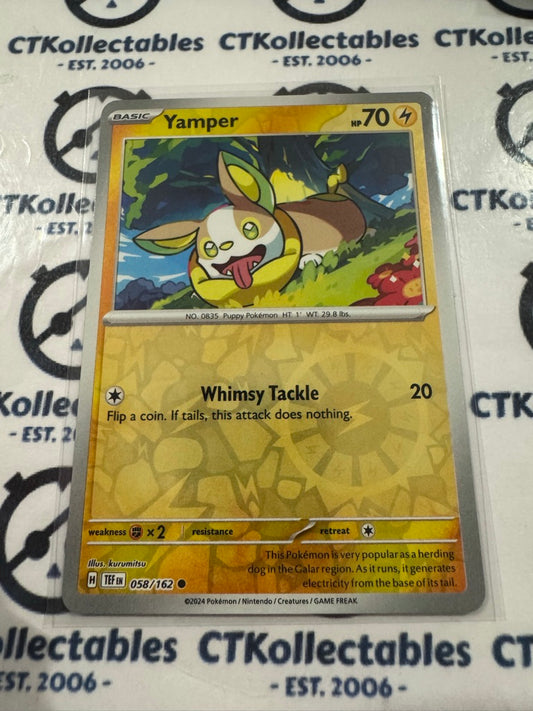 Yamper Reverse Holo Scarlet & Violet Temporal Forces # 058/162 Pokemon