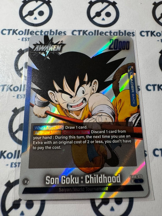 Dragon Ball Fusion World fB06 -025: Son Goku : Childhood Silver Foil L Leader