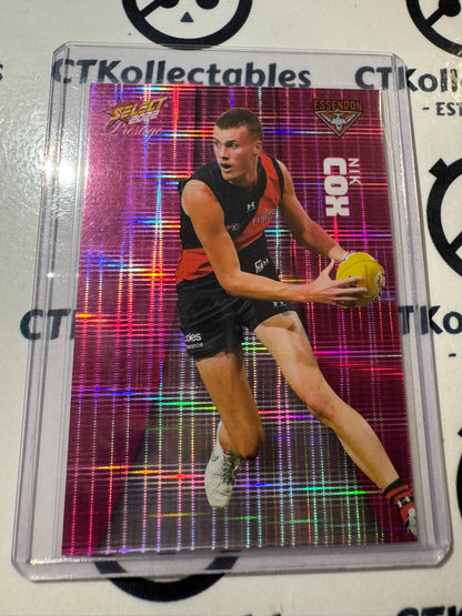 2022 AFL Footy Stars Prestige Nik Cox Pink Parallel #030/325 Bombers