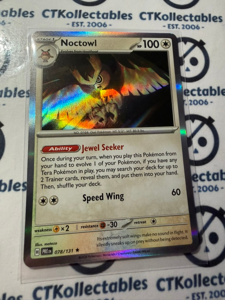 Noctowl Holo Rare #078/131 Prismatic Evolutions Pokemon Card