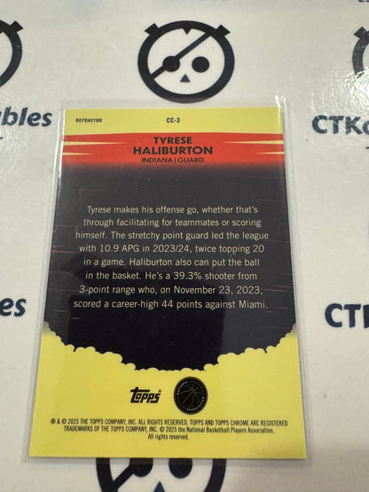 2024/25 Topps NBA Chrome Tyrese Haliburton Countdown Complete Refractor #CC-3
