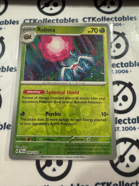 Rabsca Reverse Holo Scarlet & Violet Temporal Forces # 024/162 Pokemon