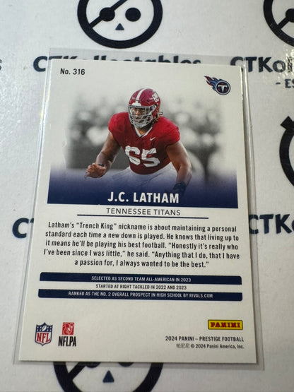 2024 NFL Prestige Rookie Card #316 J.C. Latham Tennessee Titans