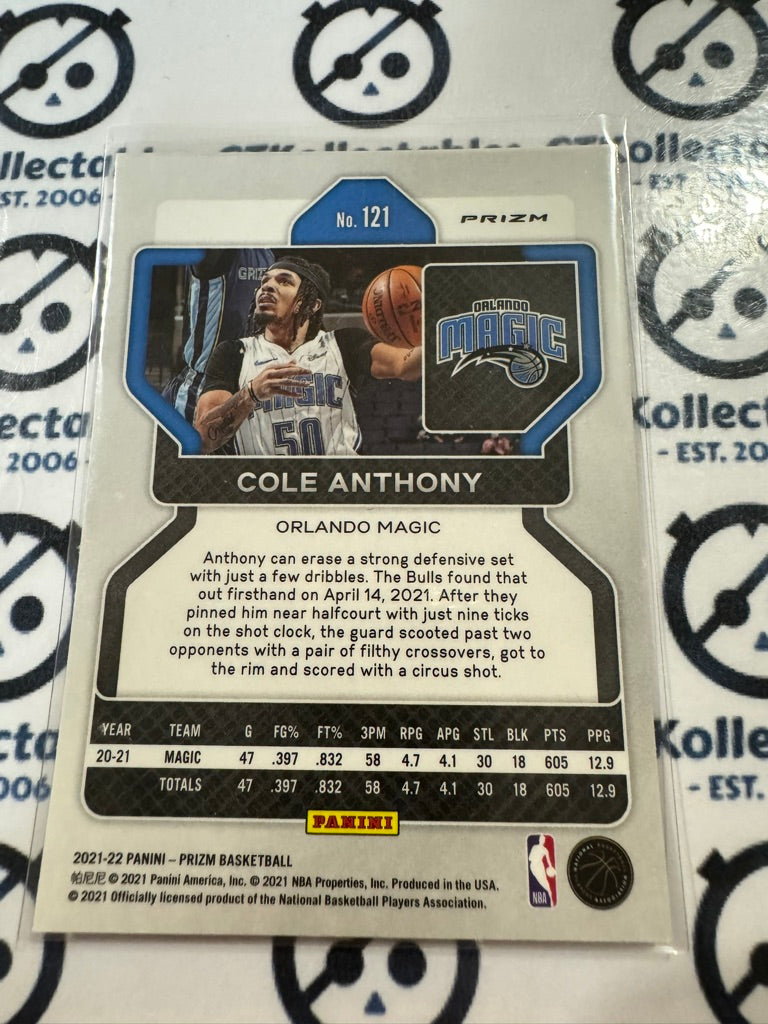 2021-22 NBA Panini Prizm Cole Anthony Red White Blue #121 Magic
