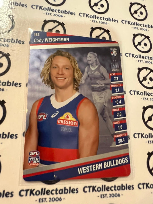 2024 AFL Teamcoach Silver Card #182 Cody Weightman Bulldogs