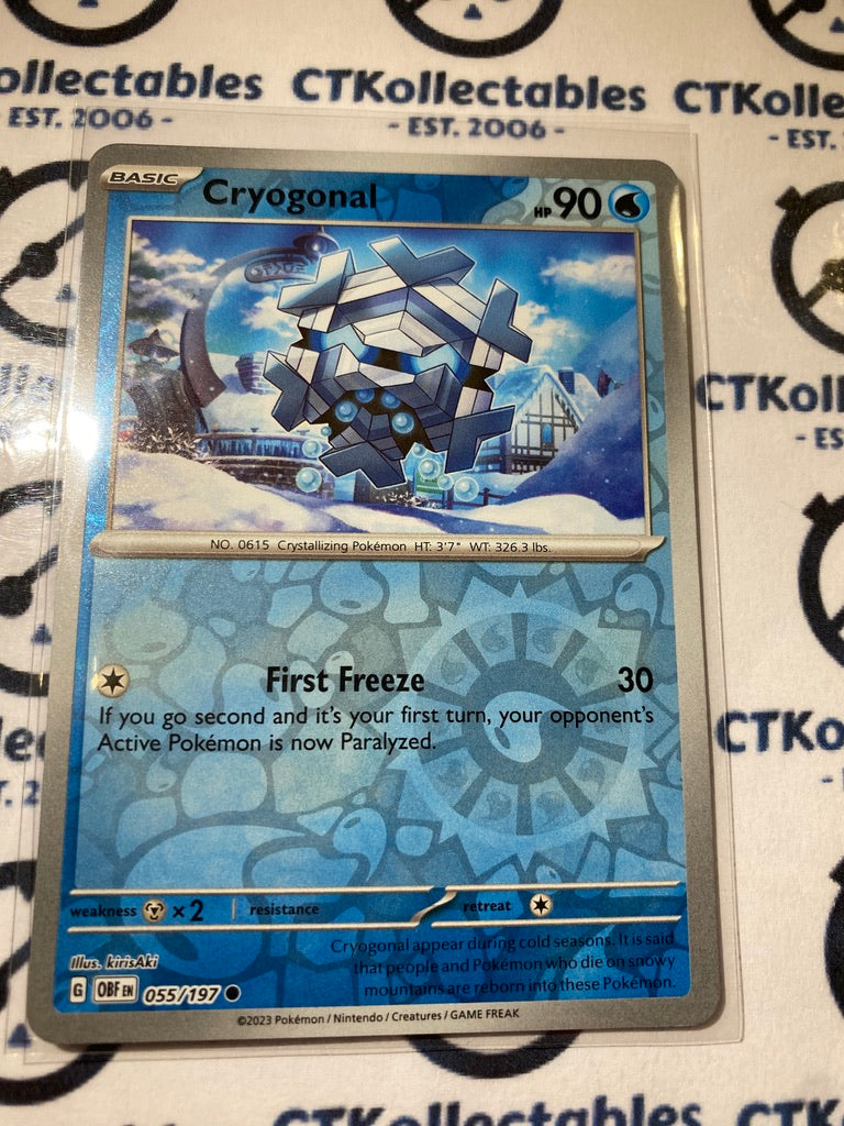 Cryogonal Reverse Holo #055/197 2023 Obsidian Flames Pokemon Card