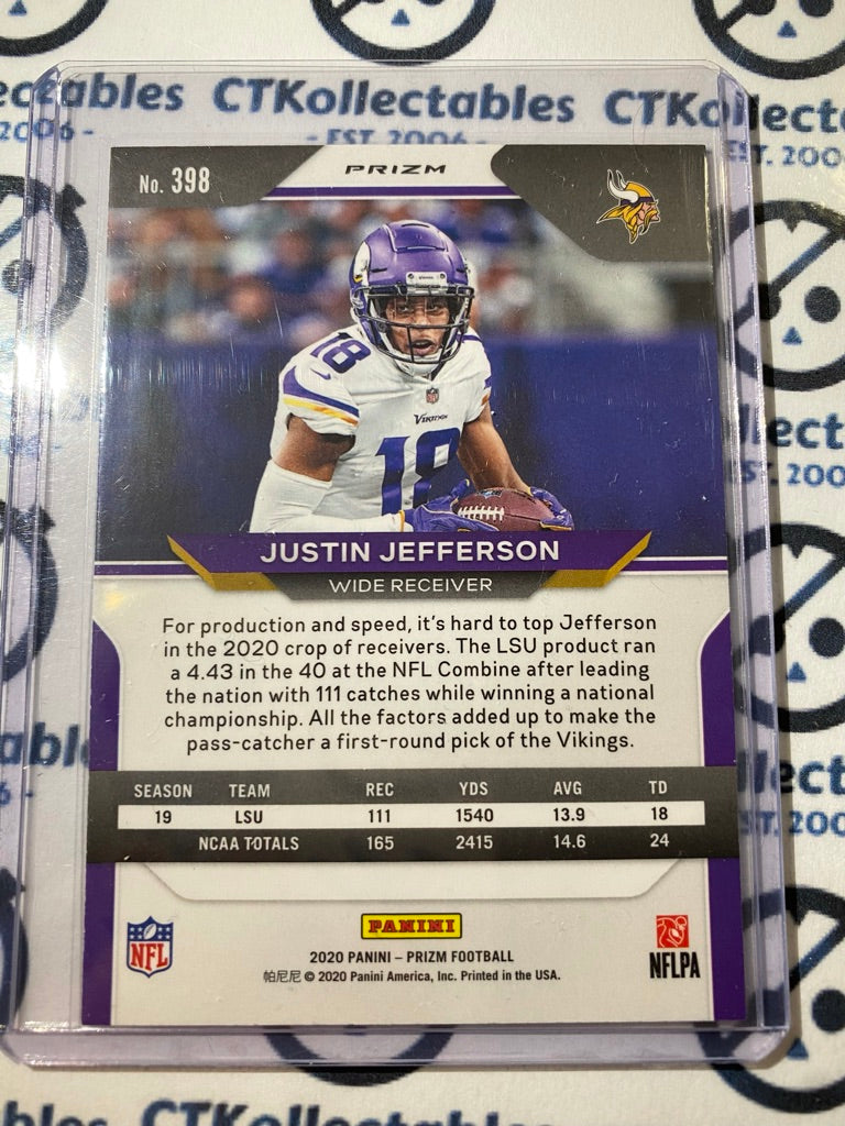 2020 NFL Prizm Justin Jefferson Red White & Blue RC Prizm #343 Vikings