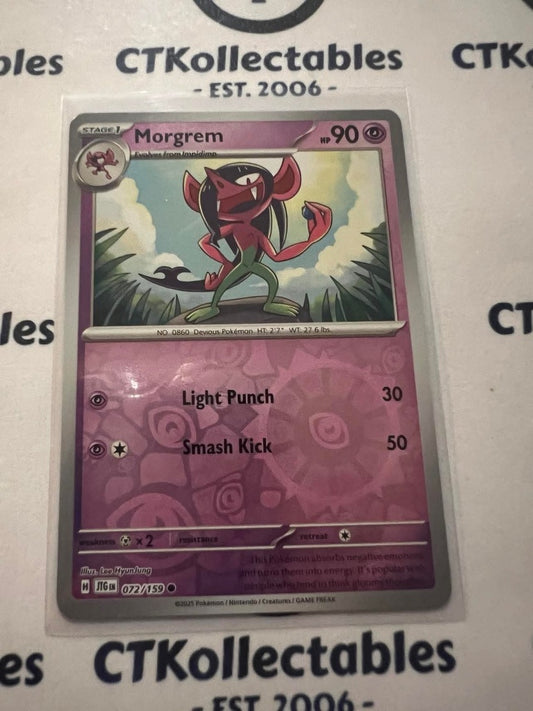 Morgrem Reverse Holo #072/159 Journey Together Pokemon Card TCG