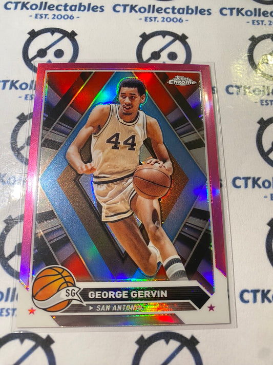 2023/24 Topps NBA Chrome Geroge Gervin Pink Logo Refractor #75 Spurs