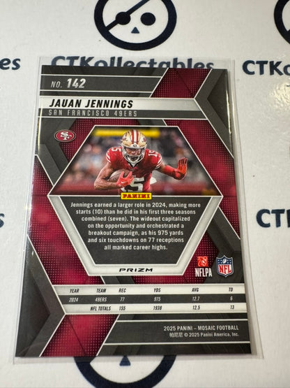 2025 NFL Panini Mosaic Camo Pink Parallel #142 Jauan Jennings 49ers