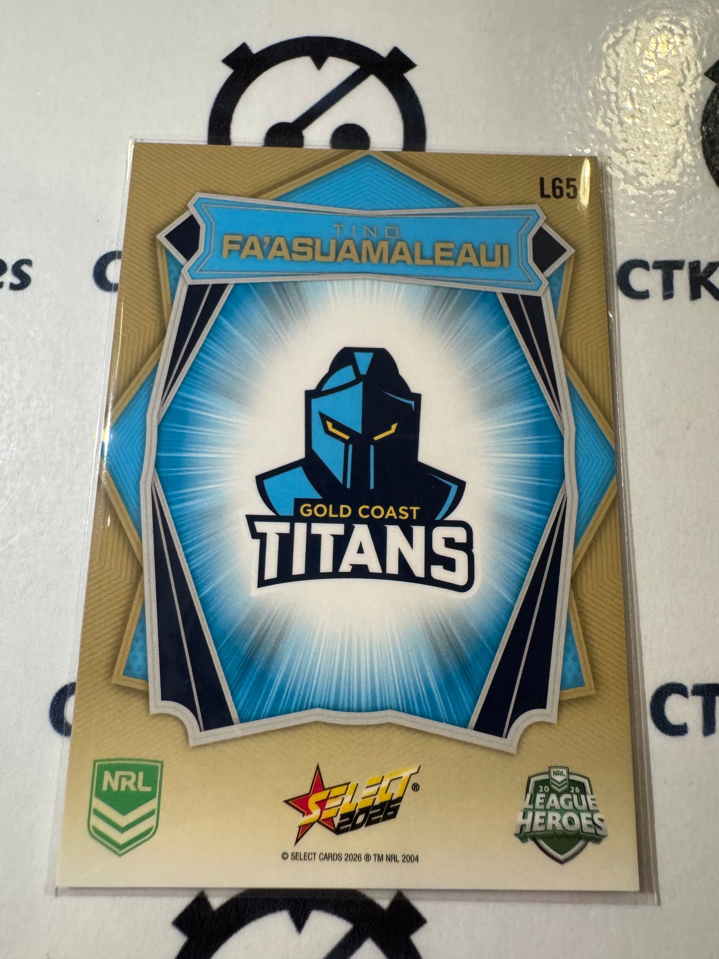 2026 Select NRL League Heroes Luminous Base #L65 Tino Fa'asuamaleaui Titans
