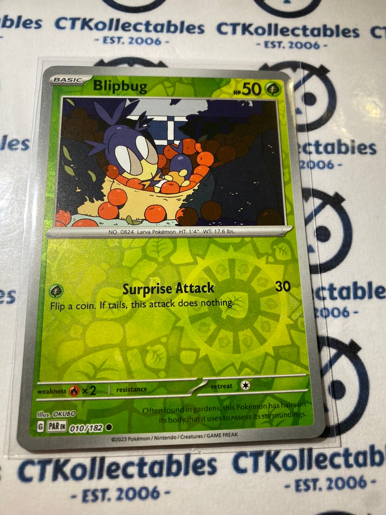 Blipbug Reverse Holo #010/182 2023 Scarlet & Violet Paradox Rift Pokémon TCG