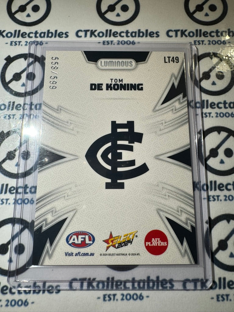 2024 AFL Footy Stars Thunderbolt LT49 Tom De Koning #558/599 Blues