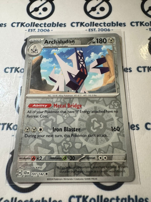 Archaludon Reverse Holo #107/142 Stellar Crown Scarlet & Violet Pokemon