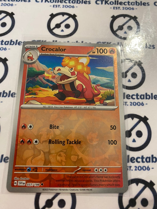 Crocalor Reverse Holo #037/198 2023 Scarlet & Violet Pokémon TCG