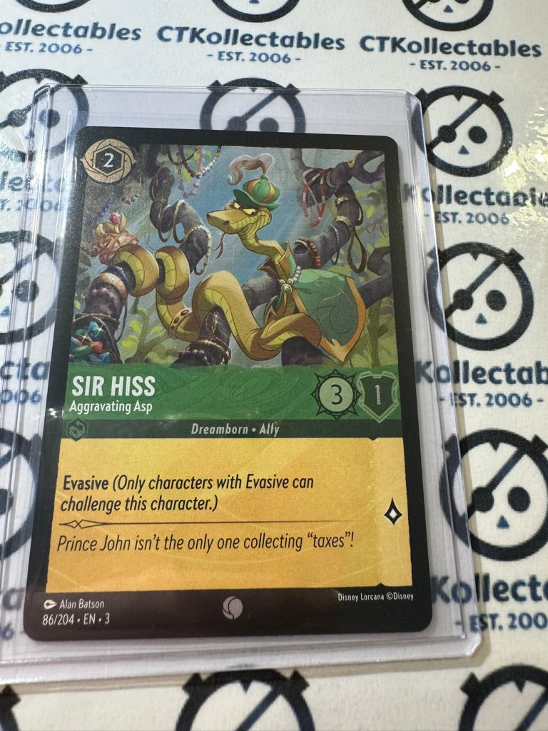 2024 Disney Lorcana Cold-Foil #86/204 Sir Hiss – Into The Inklands