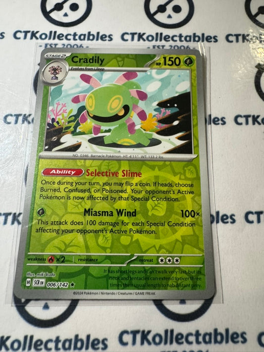 Cradily Reverse Holo #006/142 Stellar Crown Scarlet & Violet Pokemon