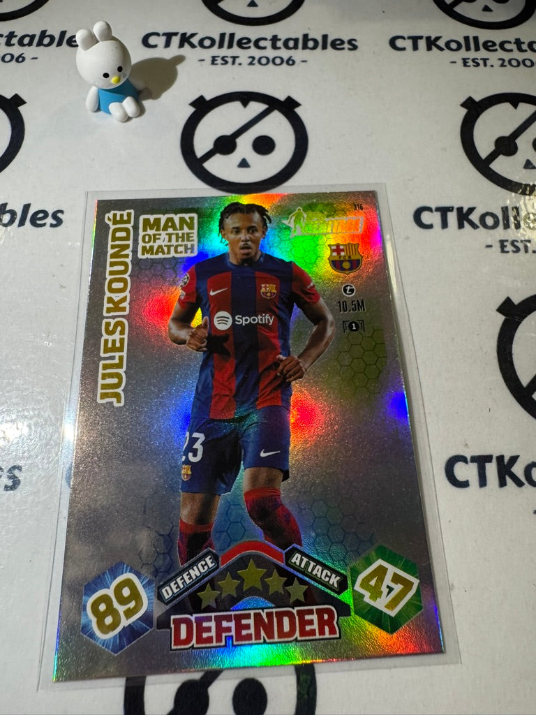 2023-24 TOPPS MATCH ATTAX HERITAGE JULES KOUNDE MAN OF THE MATCH #316
