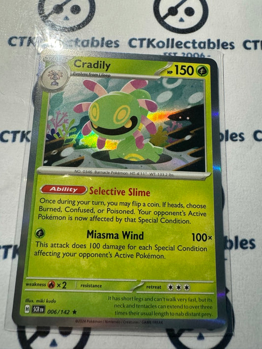 Cradily Holo Rare #006/142 Stellar Crown Scarlet & Violet Pokemon